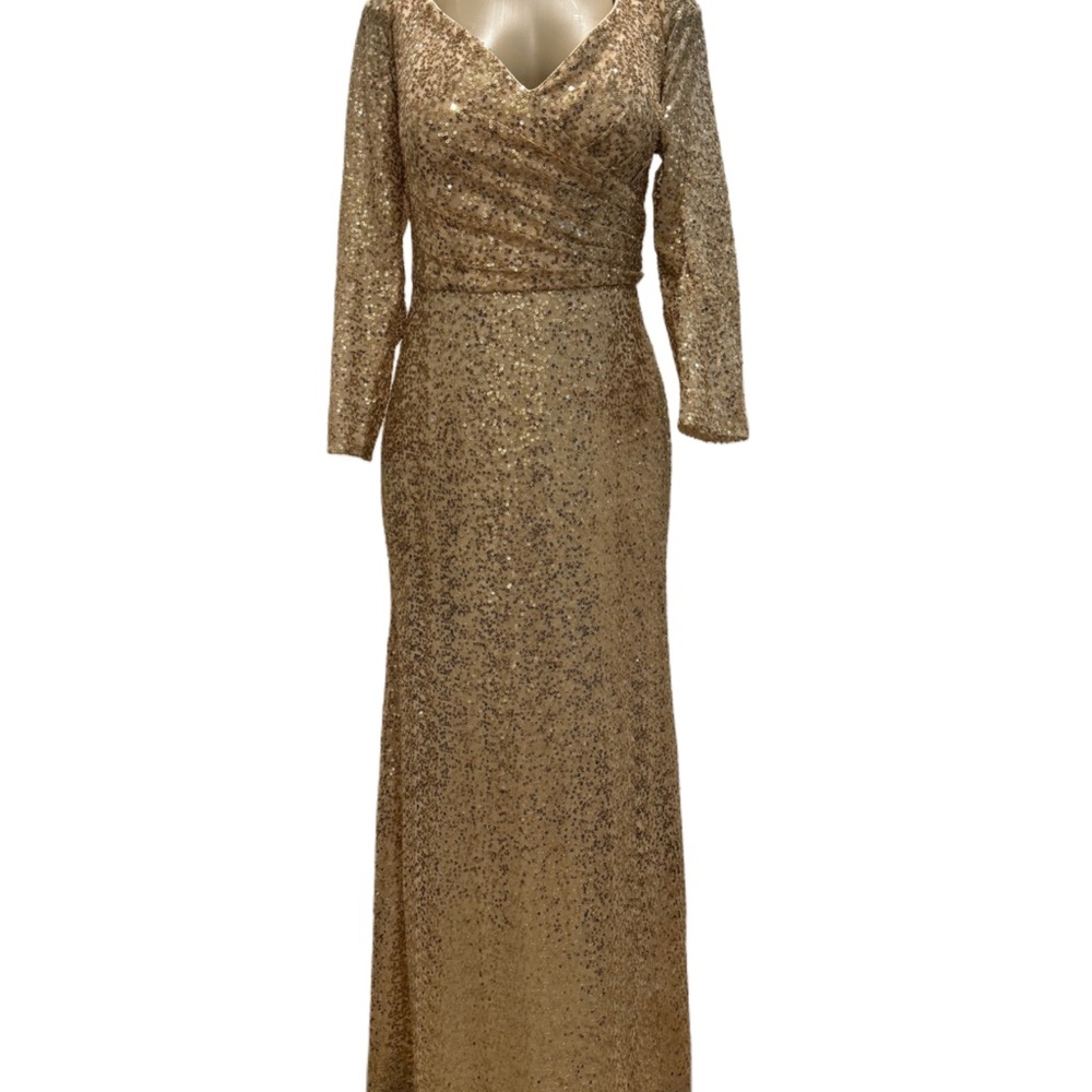 Stunning Long Sleeve Gold Sequin Dress